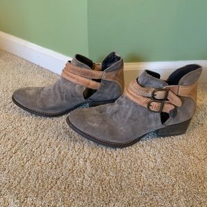 Rebel ankle booties with cut outs